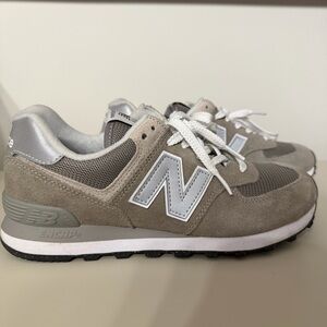 New Balance Gray and White Sneakers